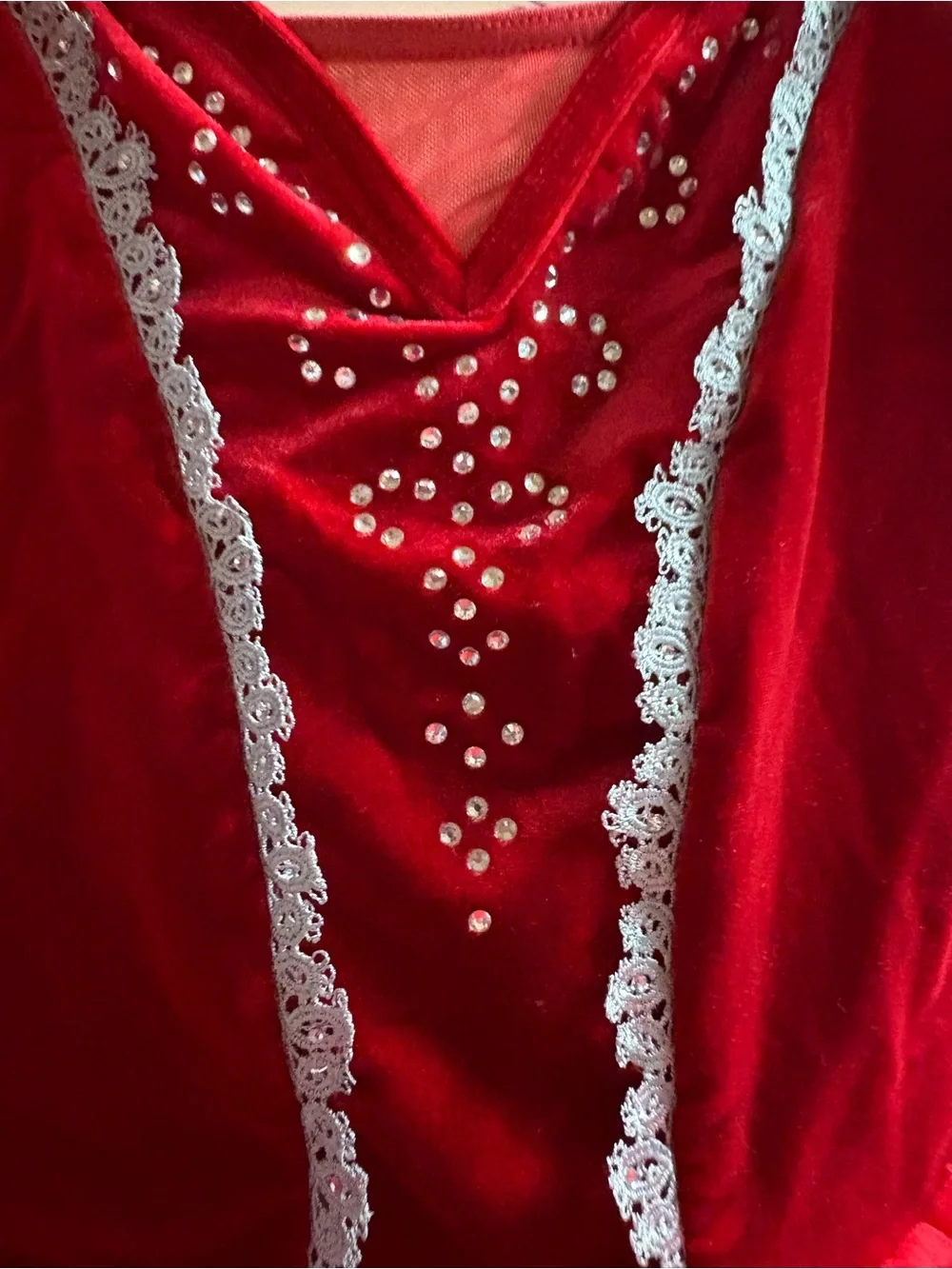 Weissman Red Tulle Sparkle Ballet Costume